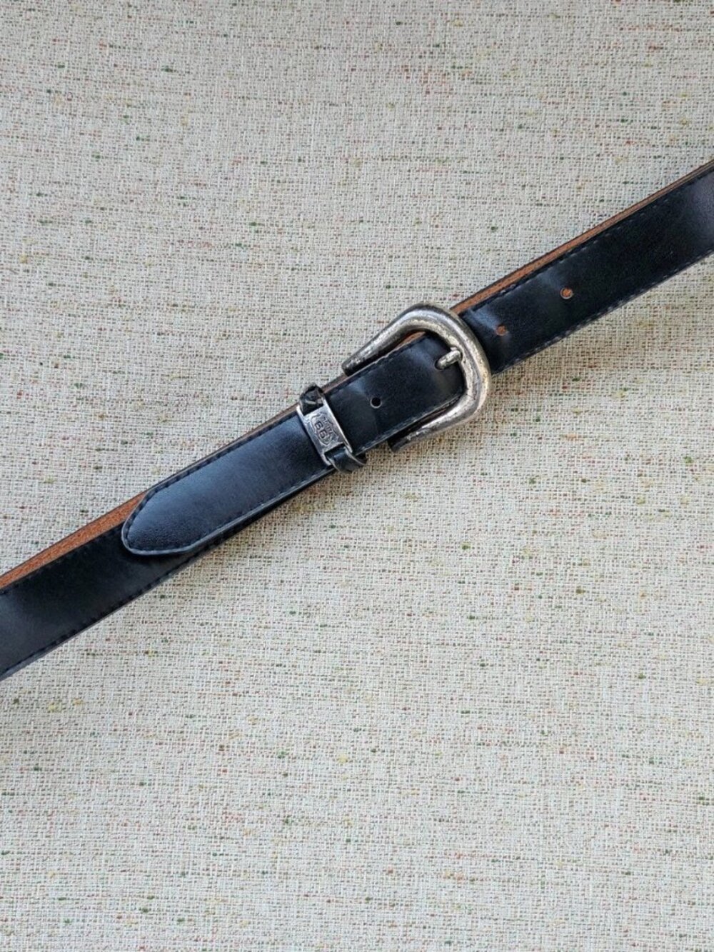 Vintage Route 66 Belt Black Genuine Leather Unisex Belt Waistband Size 30 inches - Picture 2 of 11